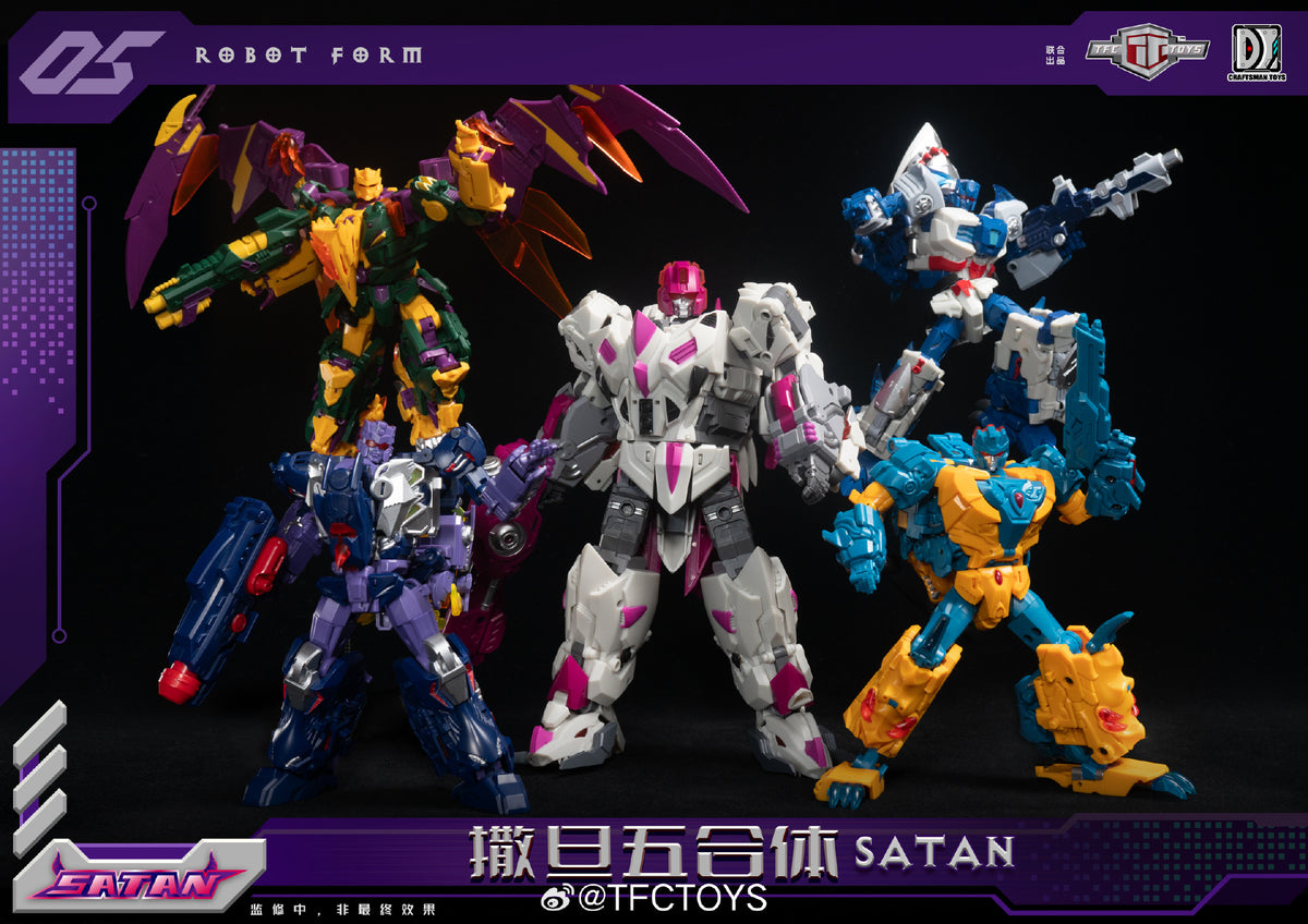 TFC Toys Satan S-01 Astaroth & S-02 Mammon & S-03 Leviathan & S-04 Lucifer Satan Combiner Series Core Torso 3rd Party Masterpiece Scale Action Figure