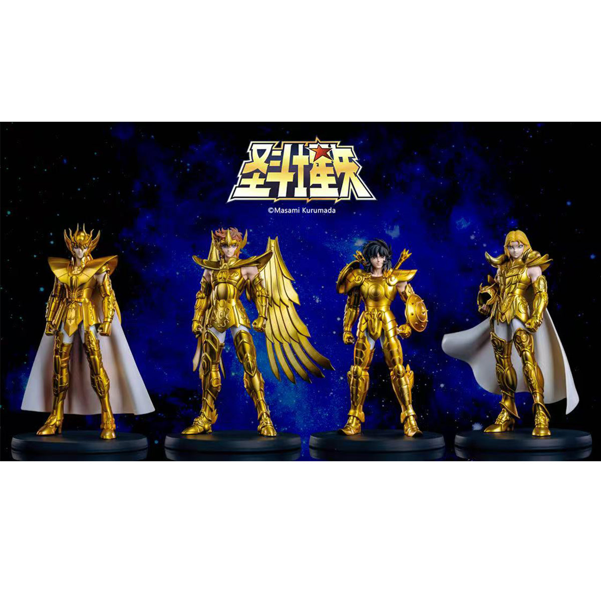 Zodiakos Studio, Saint Seiya SS-01 Libra Dohko/SS-02 Aries Mu/SS-03 Sagittarius Aiolos/SS-04 Virgo Shaka, Art Anime Statue