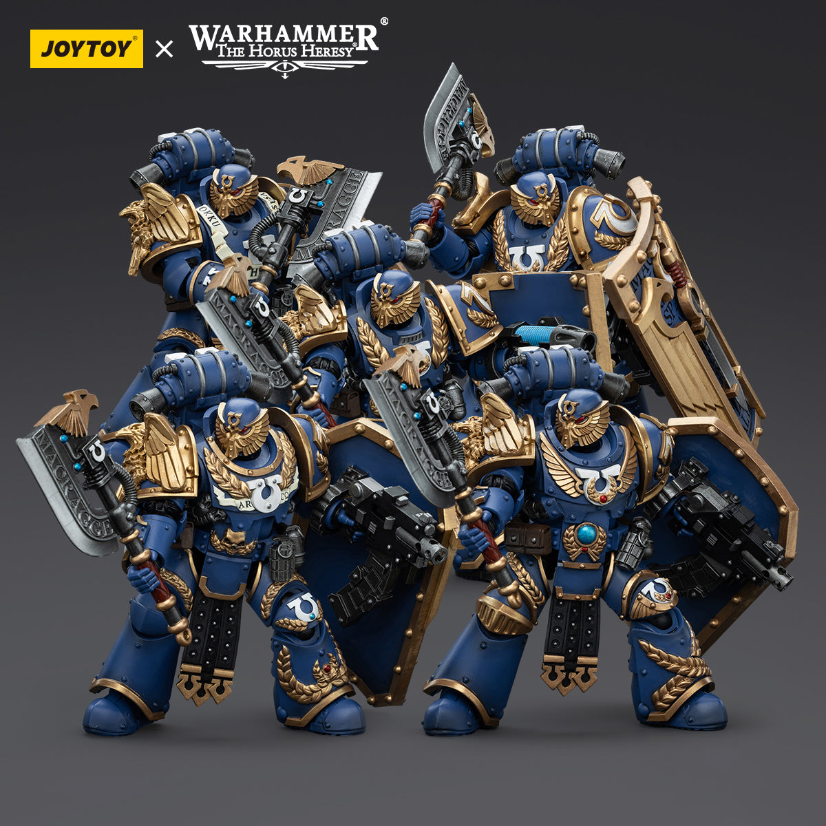 Figura de acción JOYTOY Warhammer La Herejía de Horus Ultramarines Invictarus Suzerain Squad Suzerain 3