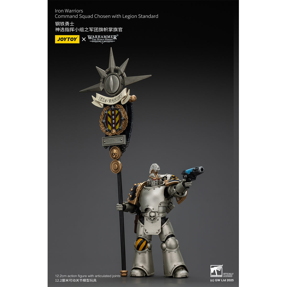 JOYTOY Warhammer The Horus Heresy, Iron Warriors Command Squad Chosen with Legion Standard/MKVI Tactical Sergeant with Power Sword and Plasma Pistol, Action Figures