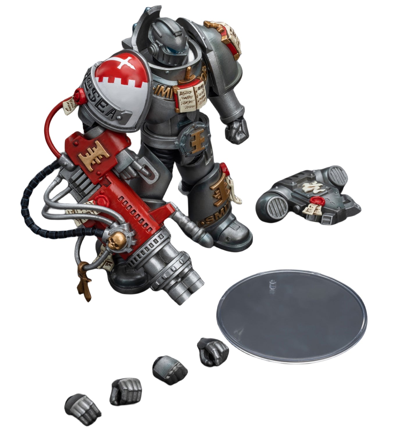 Figurine de collection JoyToy Warhammer 40K : Grey Knights Strike Squad, chevalier gris avec Psilencer, échelle 1:18, JT9008