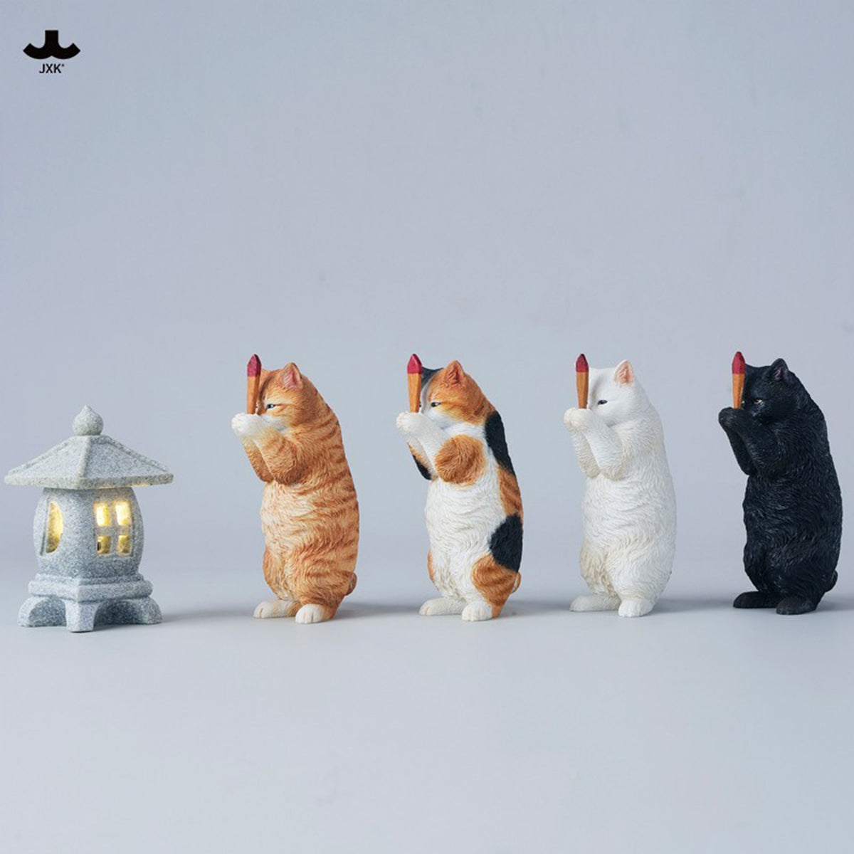 JXK Wishing Cat (JXK341) Static Expertly Hand-Painted Lifelike Animal Figurine