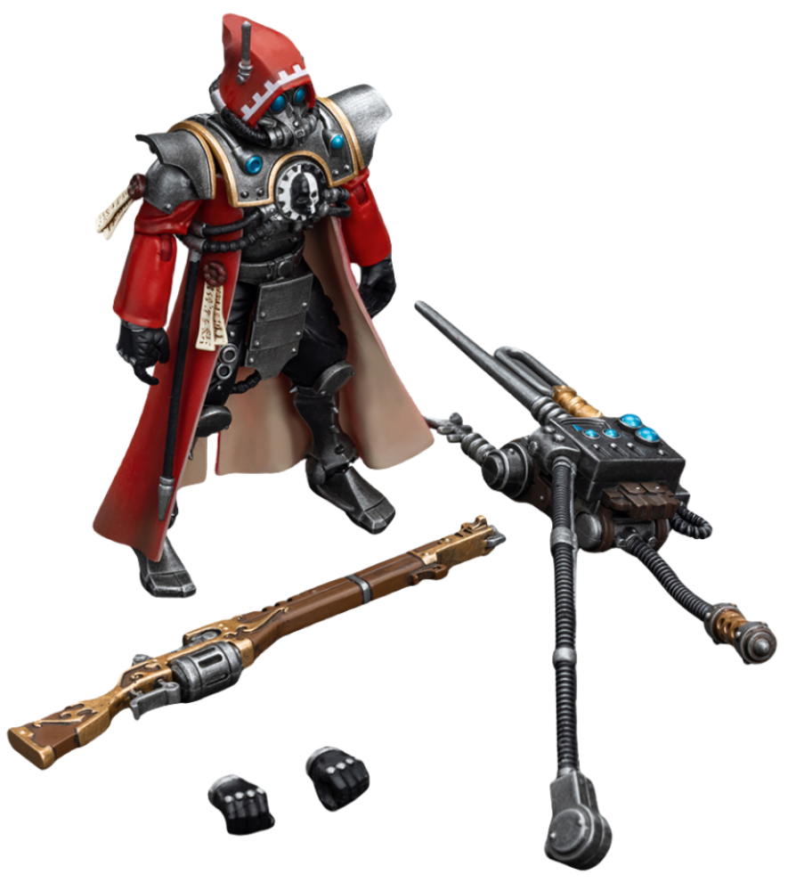 Figurine de collection JoyToy 40K : Ranger Adeptus Mechanicus Skitarii avec Data-Tether, échelle 1:18, JT7868 (Ranger avec Data-Tether)