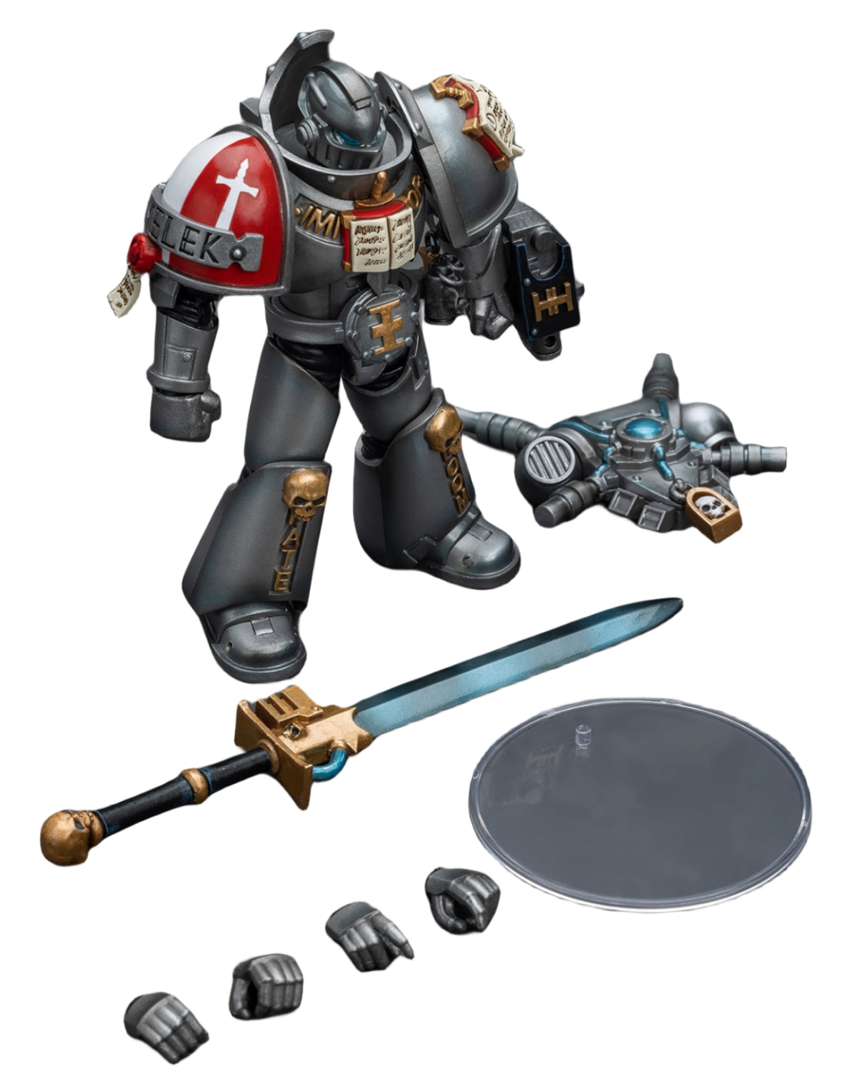 JoyToy Warhammer 40K : Grey Knights Interceptor Squad Interceptor avec Storm Bolter et Nemesis Force Sword Figurines d'action