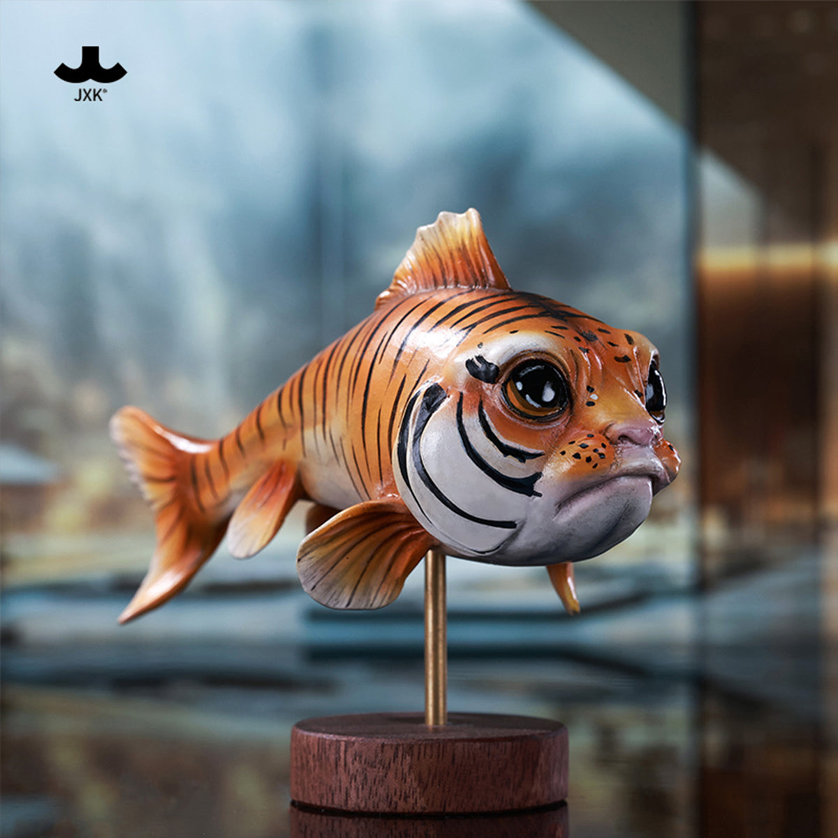 JXK Tiger-Growl Fish Static Expertly Hand-Painted Lifelike Animal Figurine