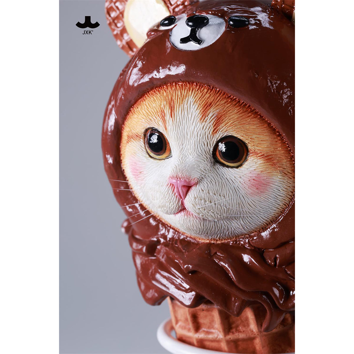 JXK Kitty Cone Cat Figurine 2.0 Static Expertly Hand-Painted Lifelike Animal Figurine