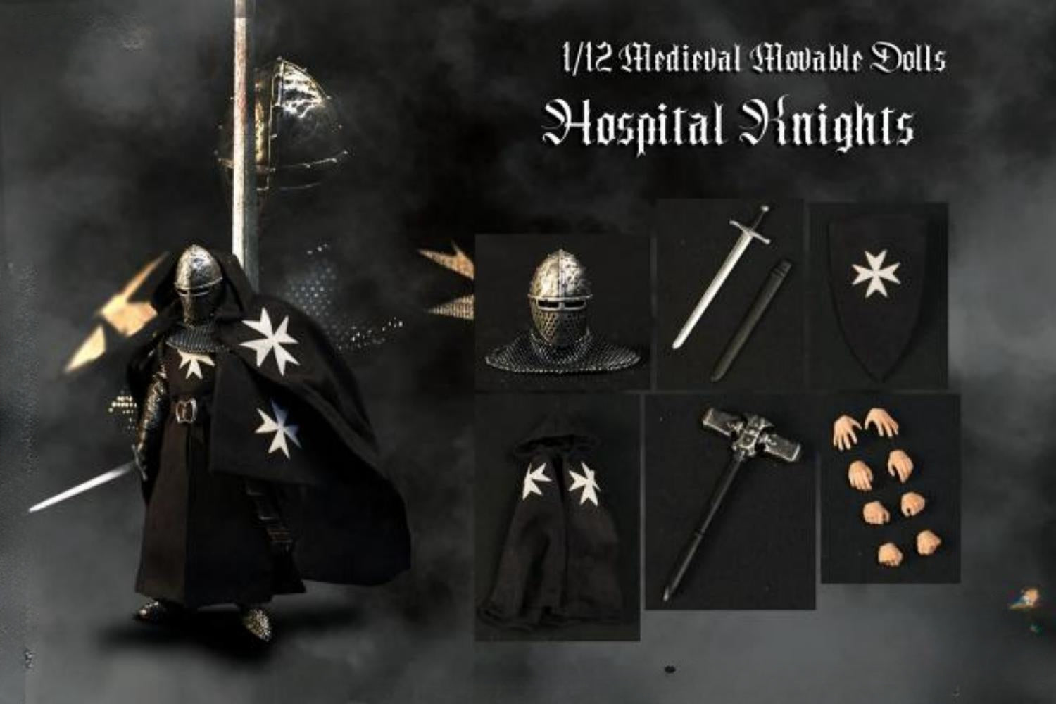 Figura de acción coleccionable de Fire Phoenix: Caballeros del Hospital Medieval, miniatura a escala 1:12 FP016 (Caballeros del Hospital FP016)