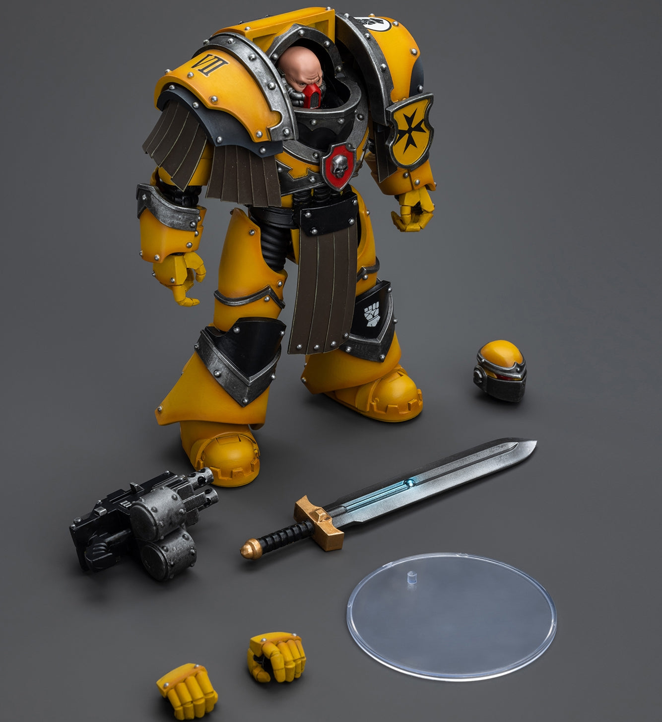 JoyToy Warhammer The Horus Heresy : Imperial Fists Legion Cataphractii Terminator Squad Legion Cataphractii Sergent avec Power Sword Figurines d'action