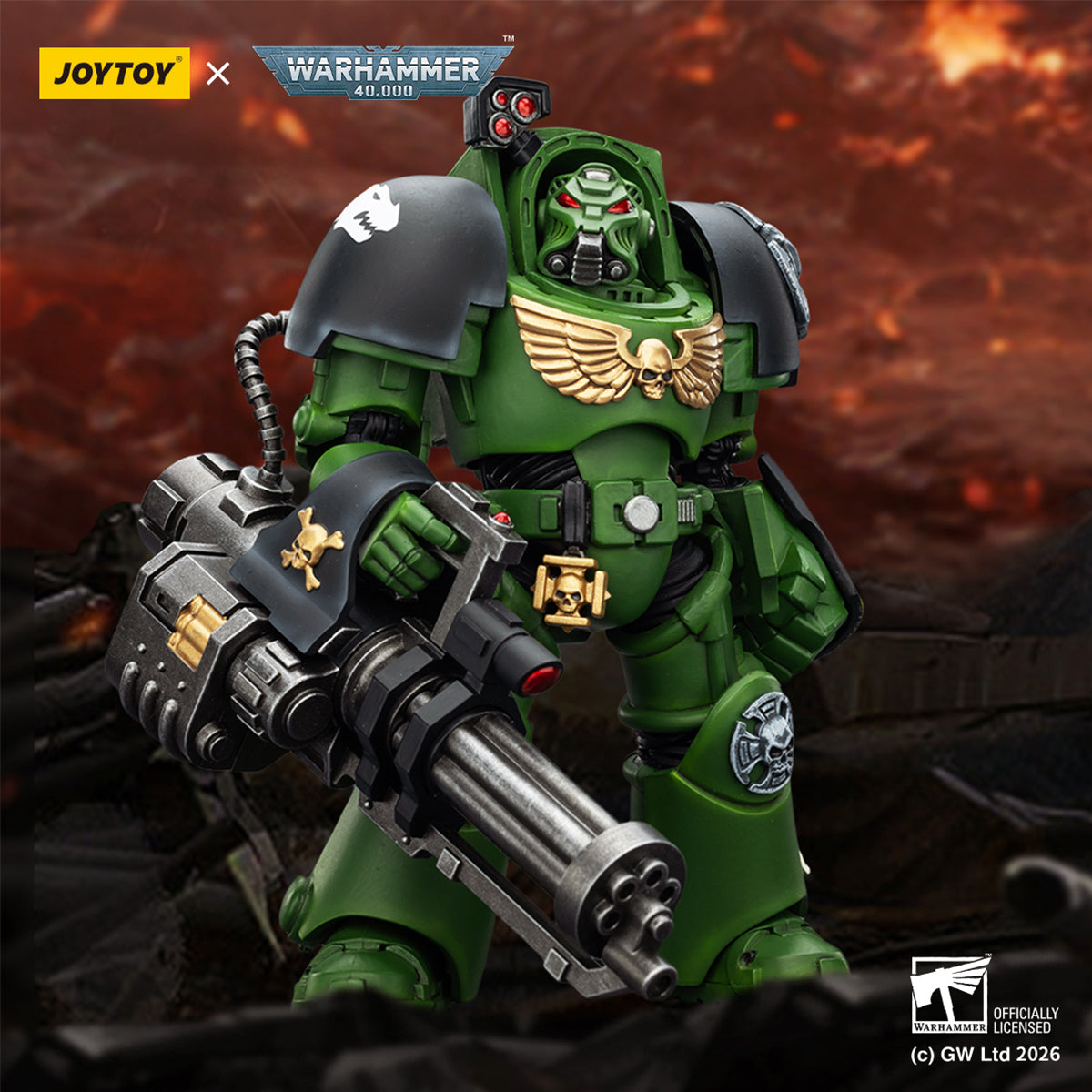 JOYTOY Warhammer 40,000 Salamanders Terminator with Power Fist and Assault Cannon & with Power Fist and Storm Bolter & with Power Sword and Storm Bolter Action Figure