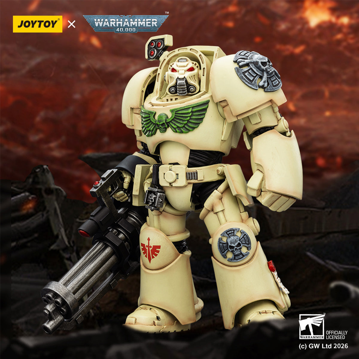 JOYTOY Warhammer 40,000 Dark Angels Deathwing Terminator with Power Fist and Assault Cannon & with Power Fist and Storm Bolter & with Power Sword and Storm Bolter Action Figure
