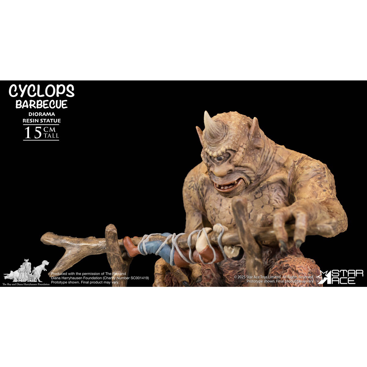 STAR ACE Toys, Ray Harryhausen: The Seventh Voyage of Sinbad - Cyclops Barbeque, Diorama Scene Base for Action Figurine