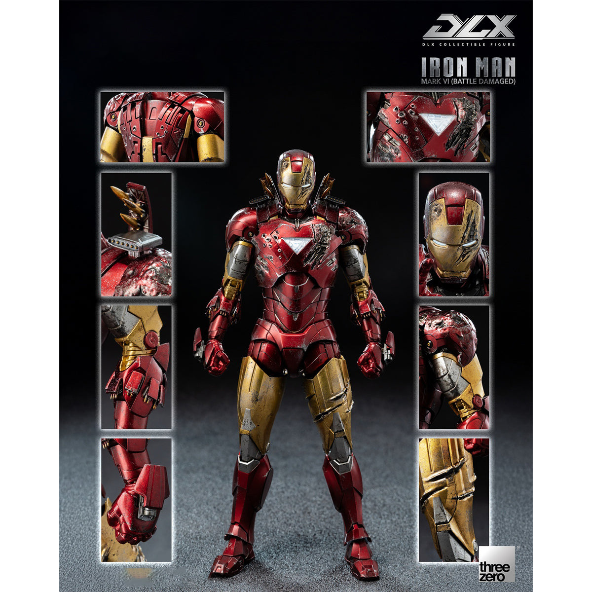 Threezero DLX Iron Man Mark 6 Battle Damaged Version 3Z09180C0 Action Figure