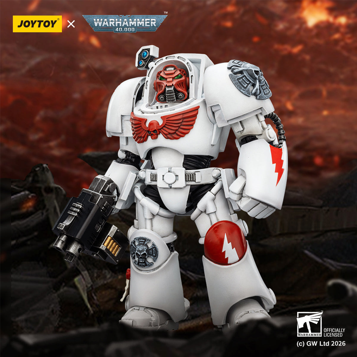 JOYTOY Warhammer 40,000 White Scars Terminator with Power Fist and Assault Cannon & with Power Fist and Storm Bolter & with Power Sword and Storm Bolter Action Figure