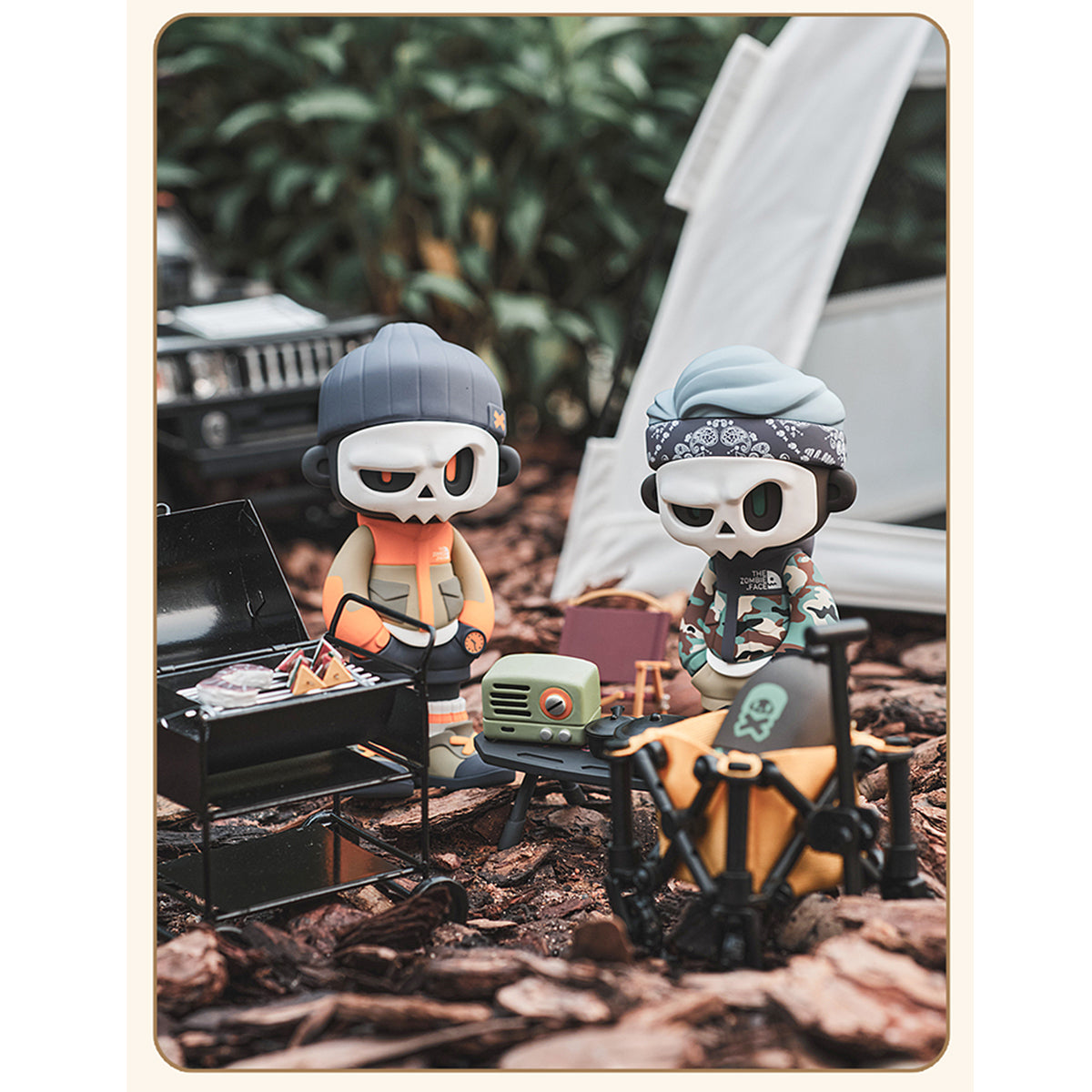 MR.BONE Fourth Generation Camping Mask Blind Box Figure