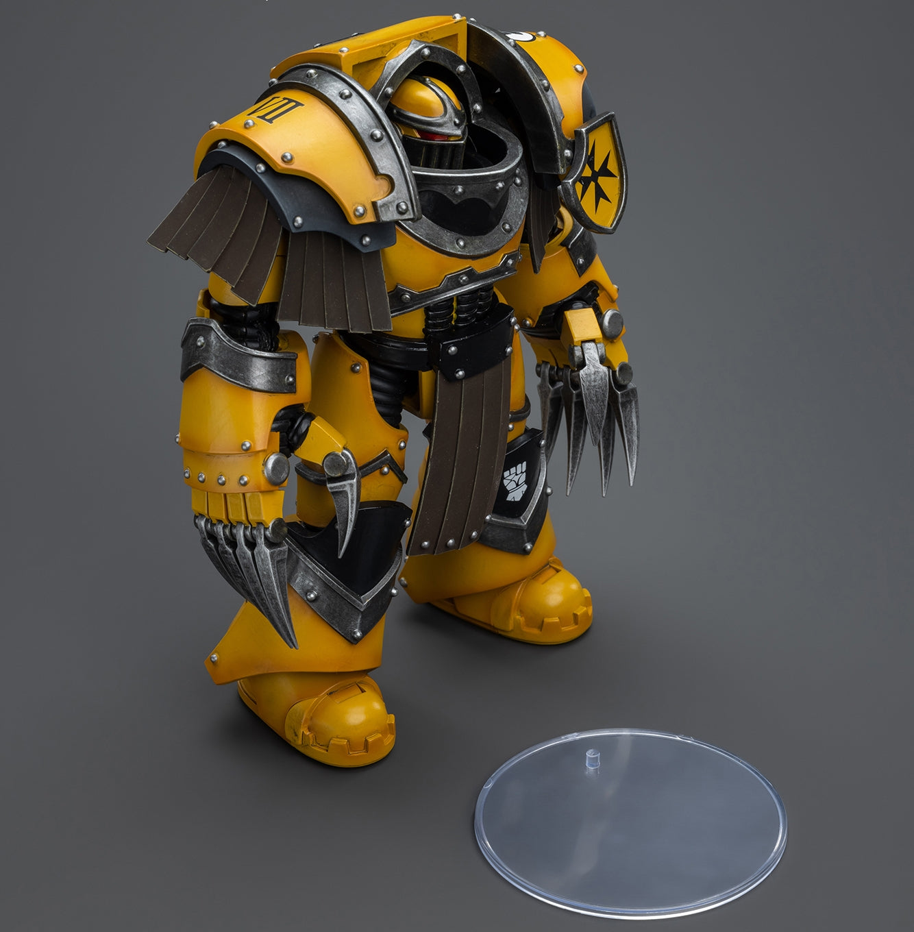 Figurine de collection JoyToy Warhammer The Horus Heresy : Imperial Fists Legion Cataphractii Terminator Squad Legion Cataphractii avec Lightning Claws, figurines articulées à l'échelle 1:18 JT9404