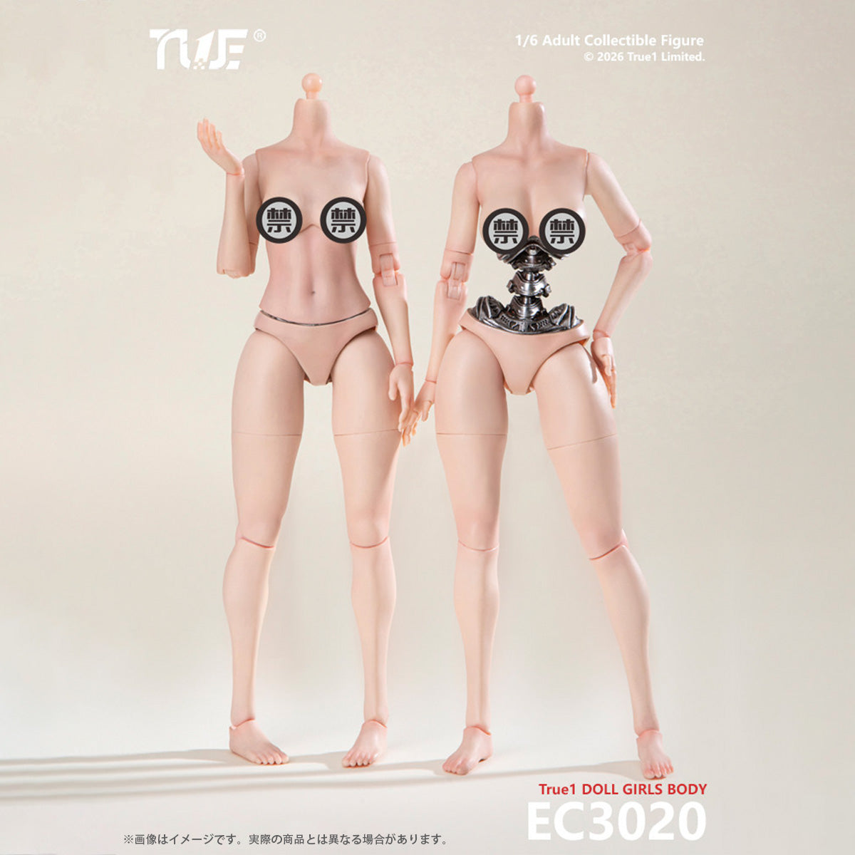 True1Toys Cyborg EC3020 Large Breast Pale Skin Tone Semi-Mechanical Female Android Body 1/6 Scale for 12 Inch Action Figures