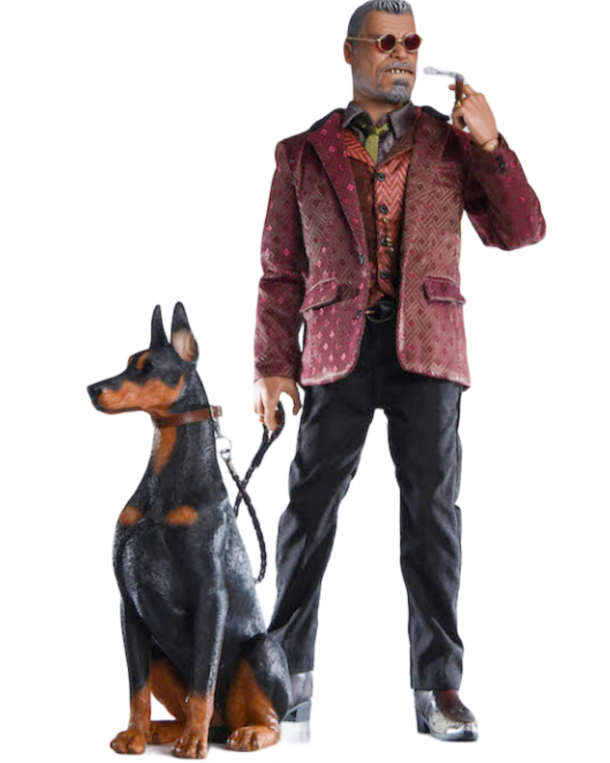 Figura de perro coleccionable JXK: Doberman Pinscher, pintada a mano por expertos, realista, de resina segura, miniatura a escala 1:6.