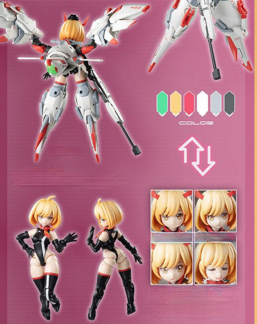 HEMOXIAN Full-Time Jijia Kelly Janet Mecha Girl Assembly Model Kits