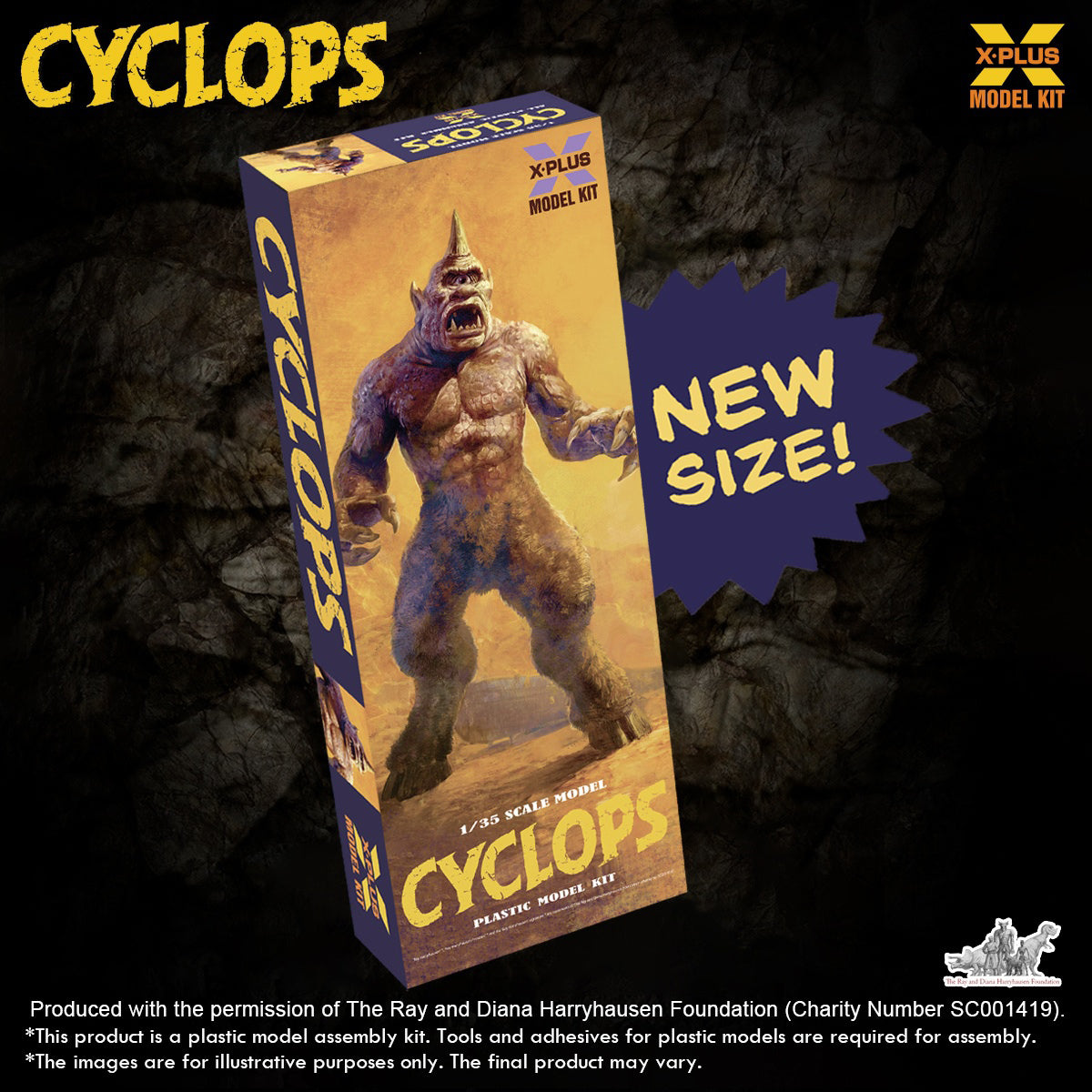 X-PLUS, Ray Harryhausen Series Cyclops Unpainted White Mold, Model Kits Assembly