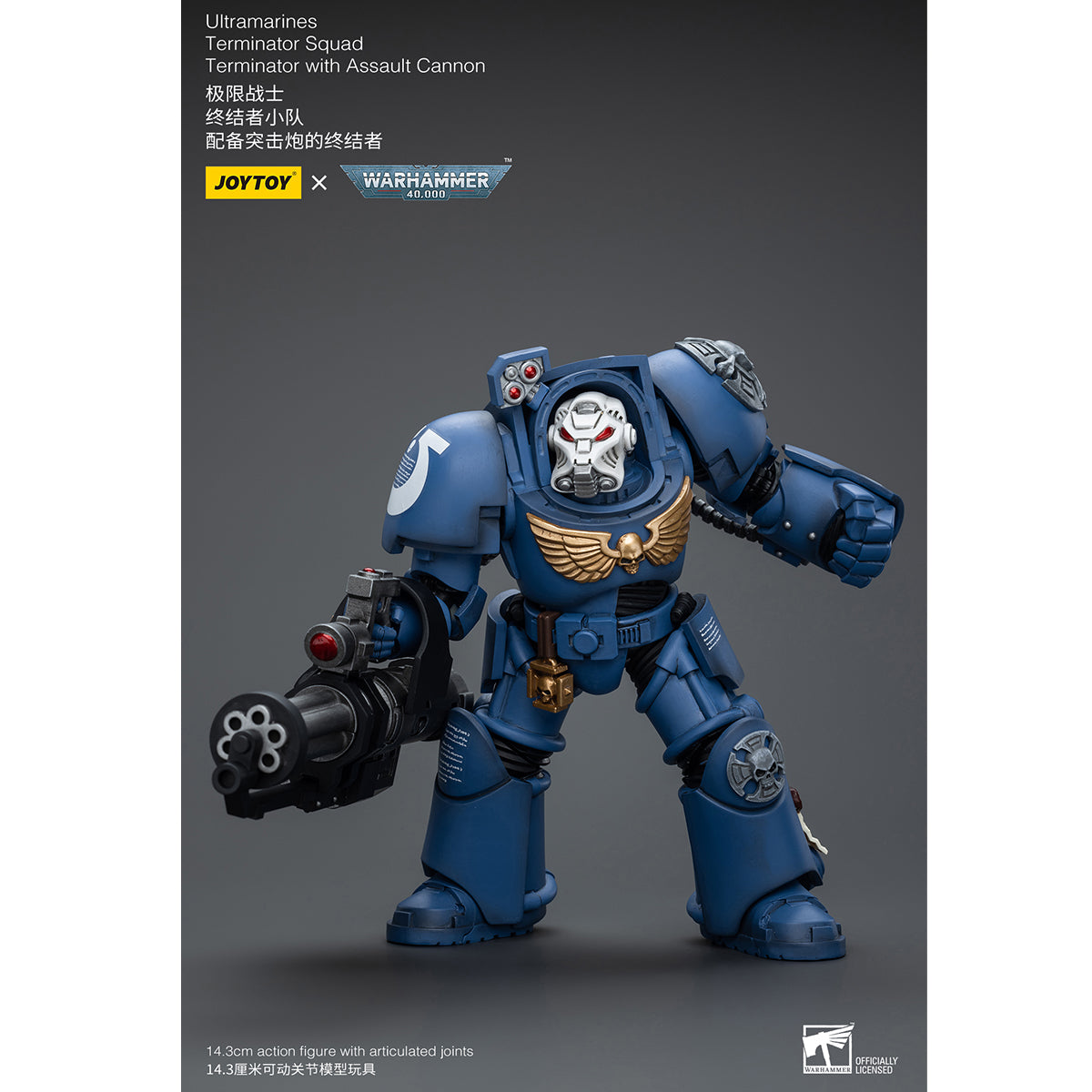 JOYTOY Warhammer 40,000, Ultramarines Terminator Squad Terminator with Assault Cannon/Terminator with Storm Bolter/Sergeant with Power Sword and Teleport Homer Action Figures