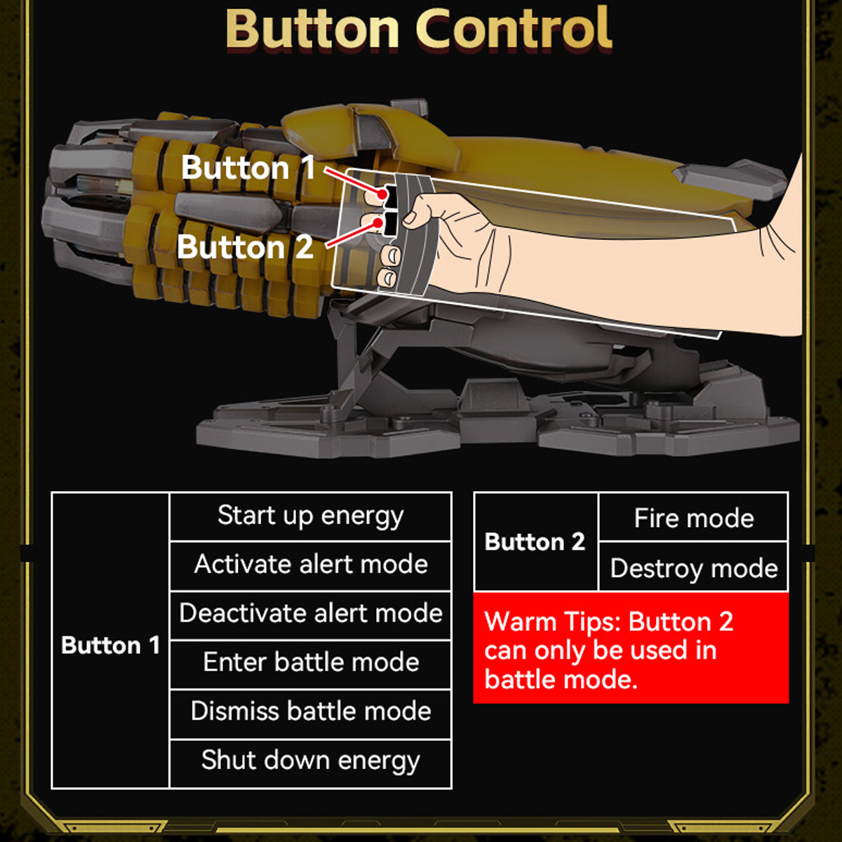 KILLERBODY Transformers Bumblebee Hand Cannon 1/1 Scale Wearable KB20069-91 CosPlay