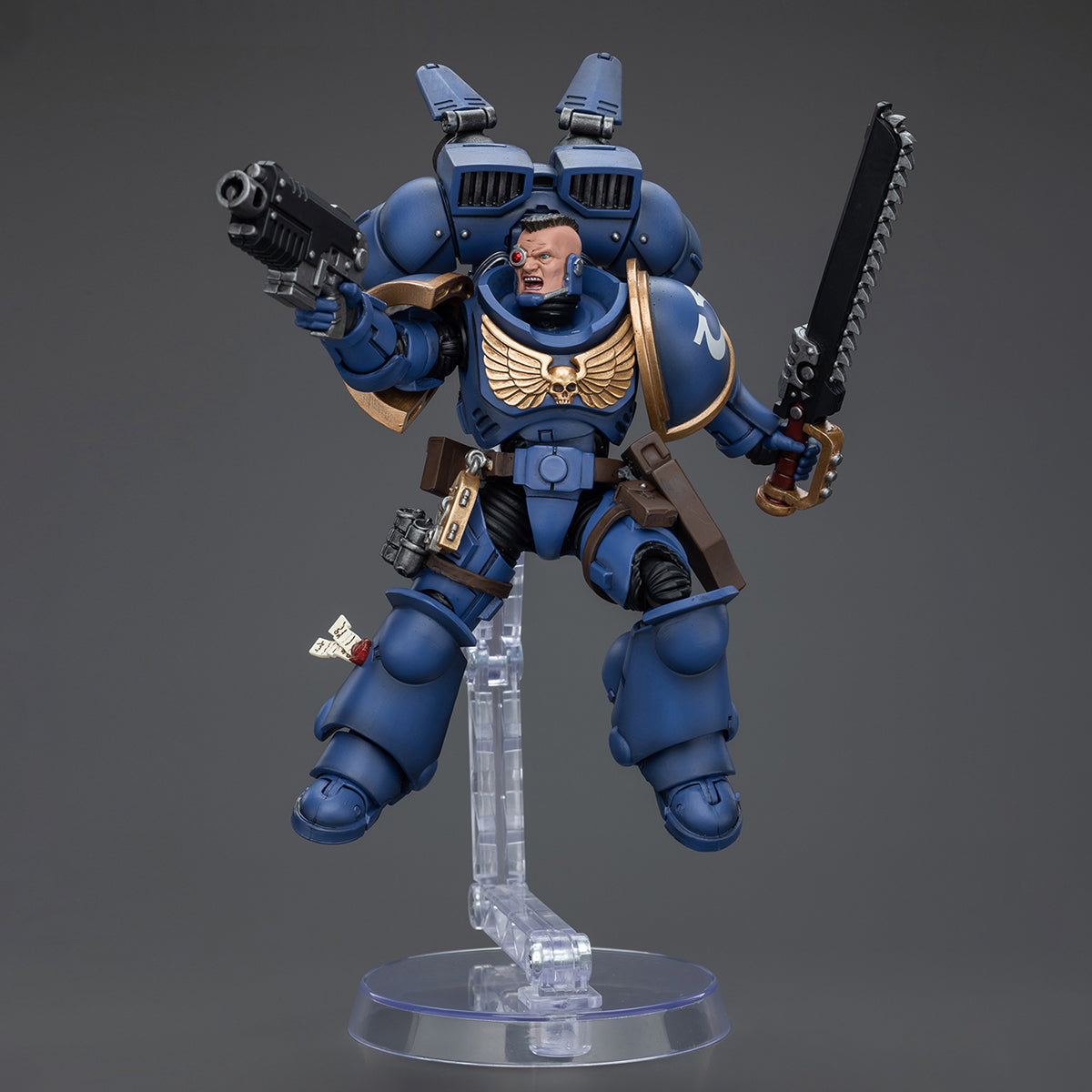 Figurine de collection JoyToy Warhammer 40K : Ultramarines Jump Pack Intercessors Intercessor 2, figurines articulées à l'échelle 1:18 JT4393