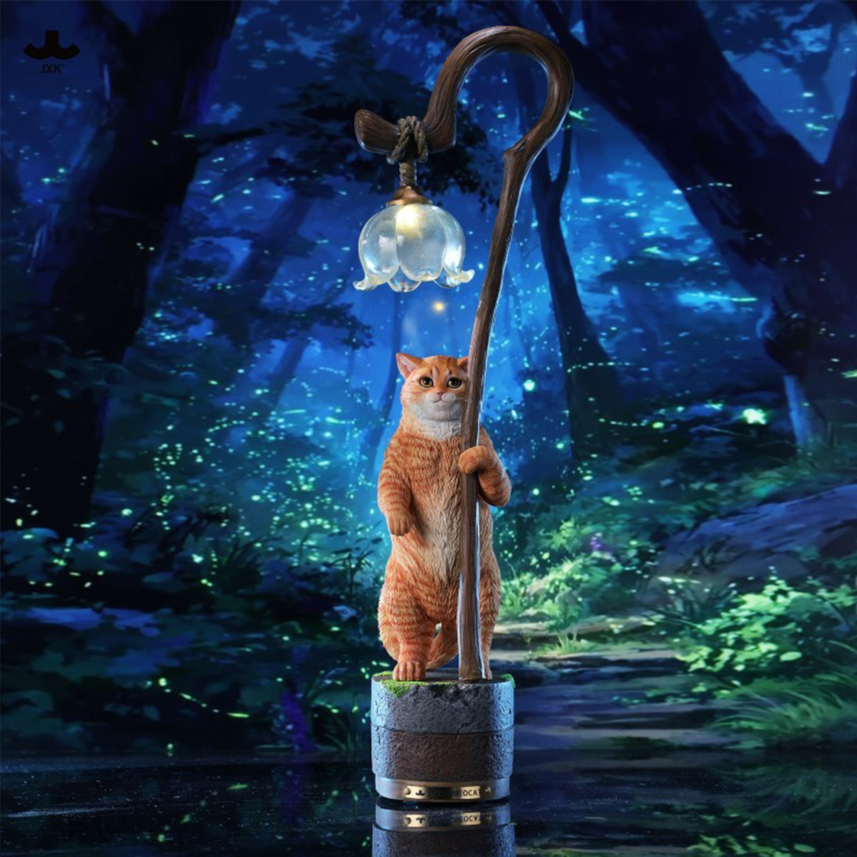 JXK Lily of the Valley Reflecting a Cat JXK342 Collectible Animal Figurine