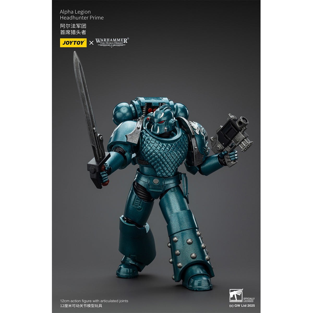 JOYTOY Warhammer The Horus Heresy, Alpha Legion, Headhunter With Banestrike Combi-Bolter And Power Dagger/Headhunter Prime/Exodus 'The One who is Many' With Sniper Rifle And Power Dagger Action Figures