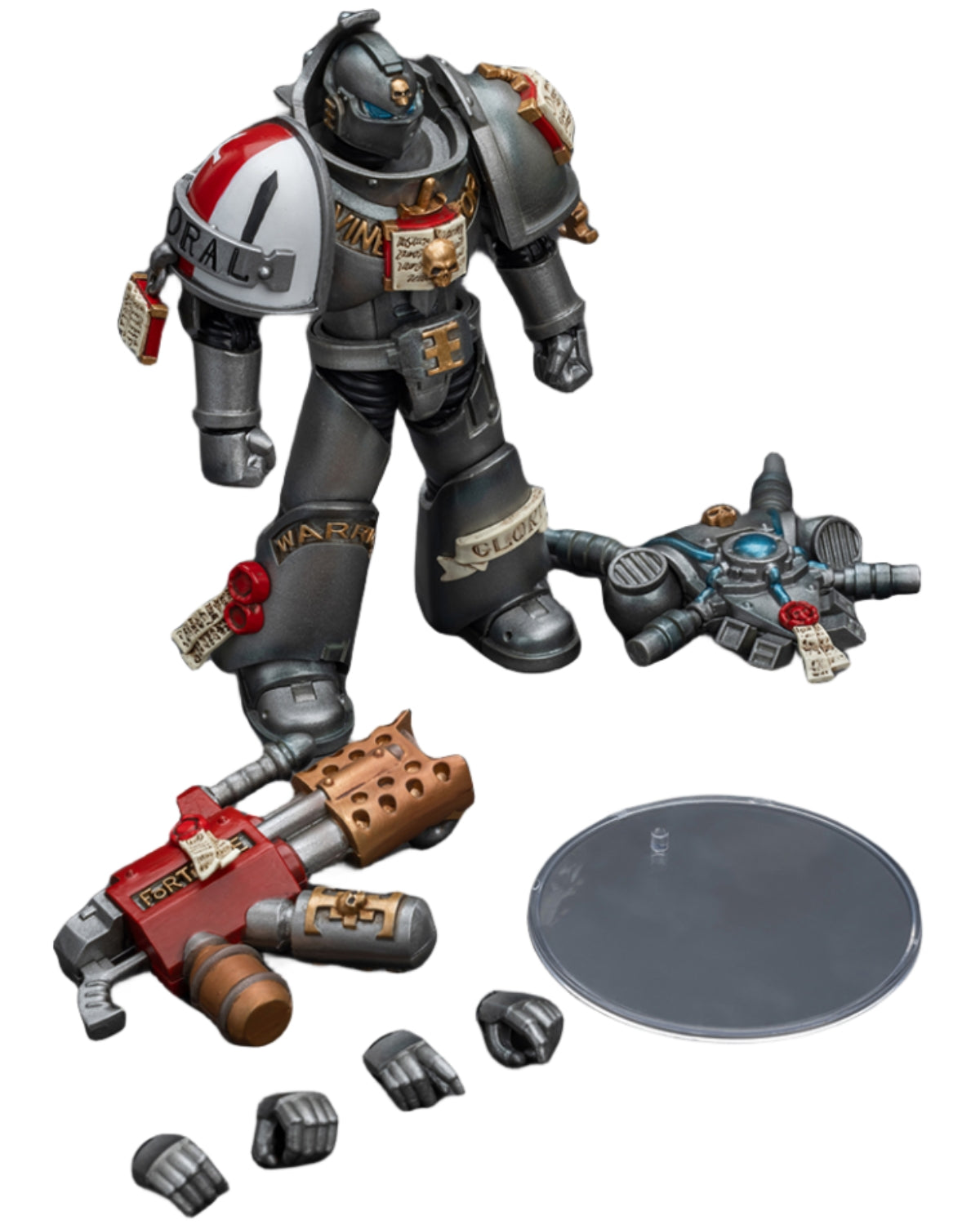 Figurine de collection JoyToy Warhammer 40K : Grey Knights Interceptor Squad Interceptor avec incinérateur, échelle 1:18, JT8971