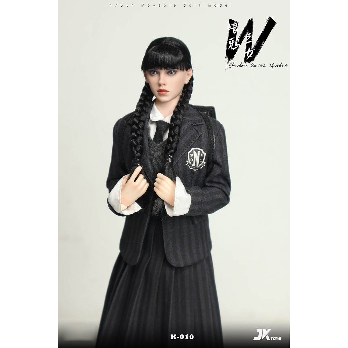 JKTOYS Shadow Raven Maiden Wednesday K-010 1/6 Scale Action Figure