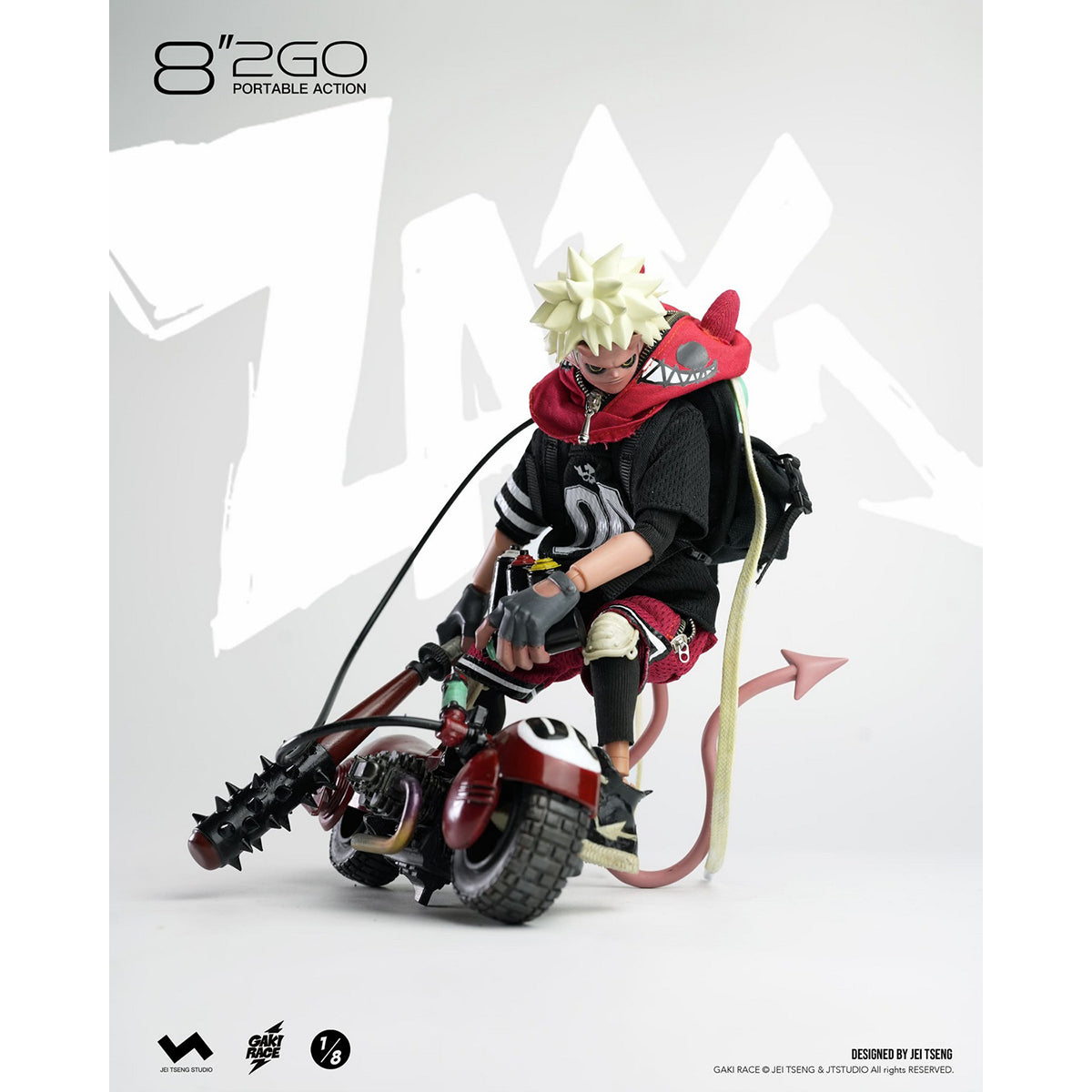 JTstudio 2GO GAKIRACE ZAIKI 8-inches Action Figure & Vehicle Model