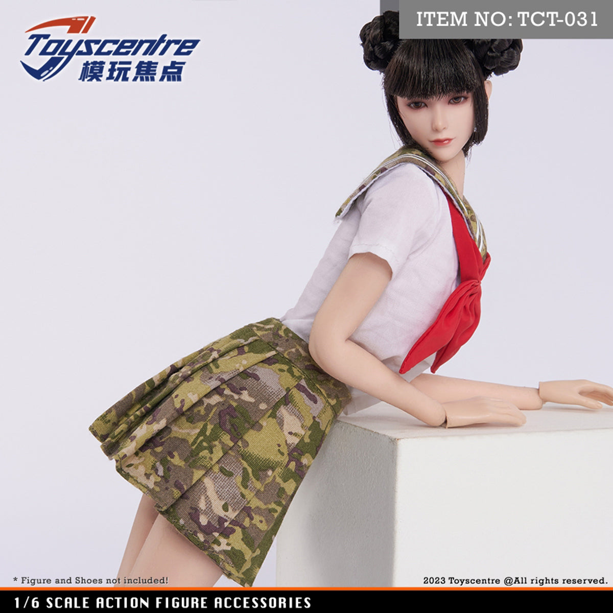 Toyscentre, Student Girl Shirt Tops JK Skirt, Doll Clothes Accessory for 12-inches Action Figurine