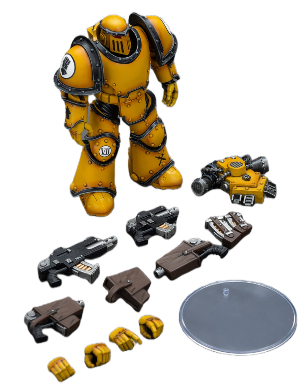 Figurine de collection JoyToy 40K : Imperial Fists Legion MkIII Tactical Squad Legionary avec Bolter, figurine d'action à l'échelle 1:18 JT9077