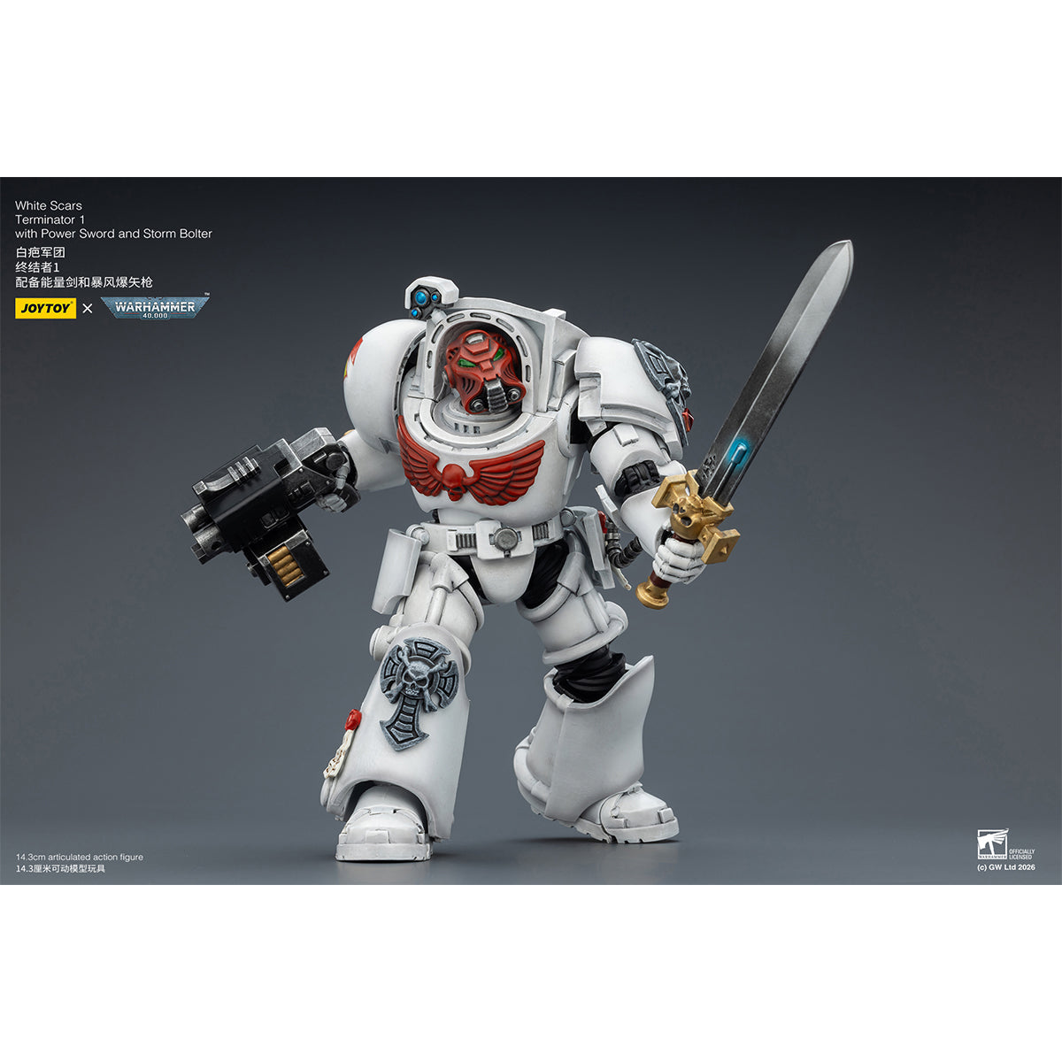 JOYTOY Warhammer 40,000 White Scars Terminator with Power Fist and Assault Cannon & with Power Fist and Storm Bolter & with Power Sword and Storm Bolter Action Figure