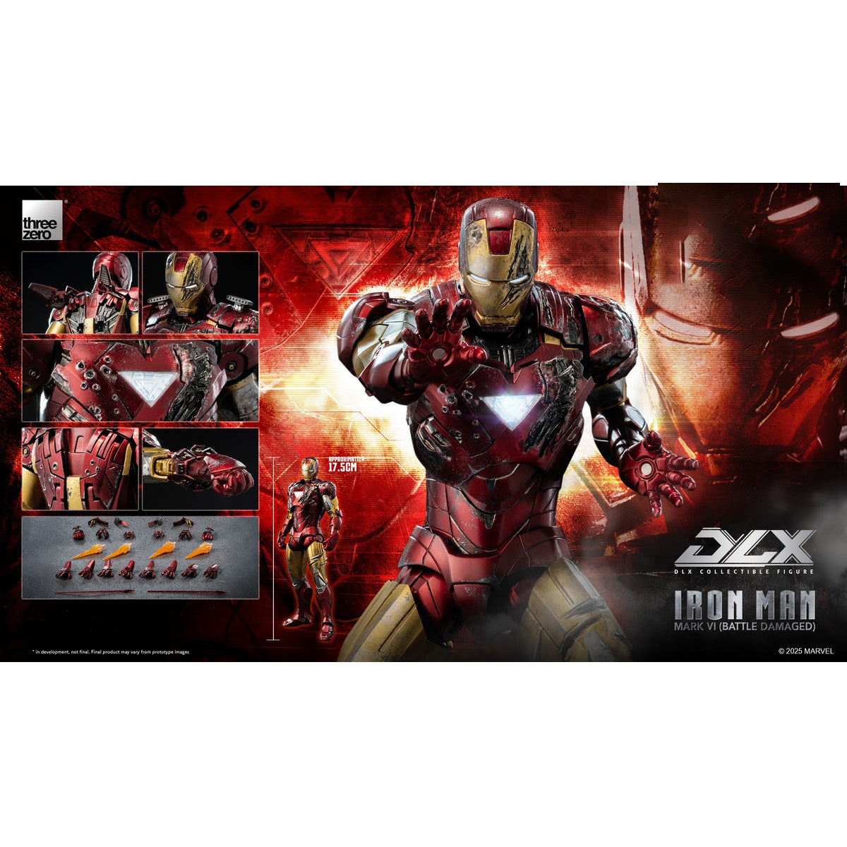 Threezero DLX Iron Man Mark 6 Battle Damaged Version 3Z09180C0 Action Figure