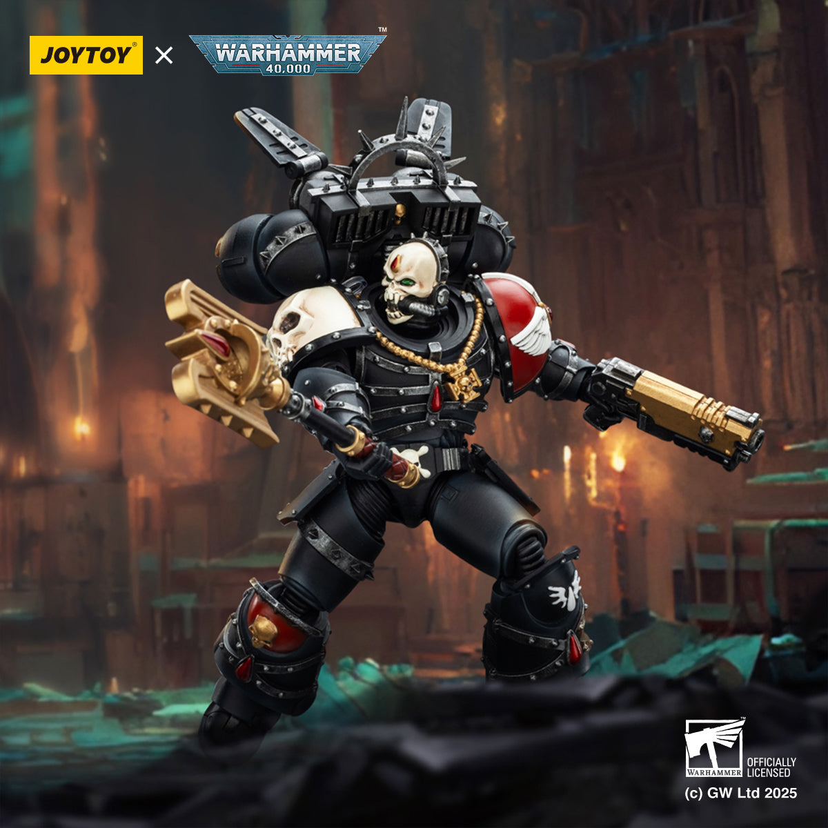 (Only Shipped to the US) JOYTOY Blood Angels Lemartes With Jump Pack Blood Crozius and Absolver Bolt Pistol JT02311 1/18 Scale Action Figure