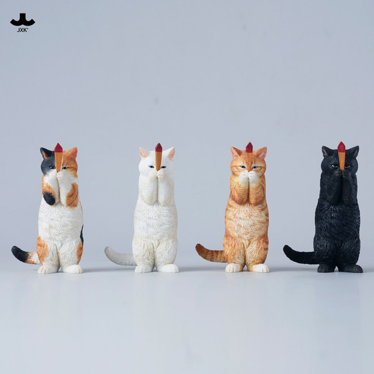 JXK Wishing Cat (JXK341) Static Expertly Hand-Painted Lifelike Animal Figurine