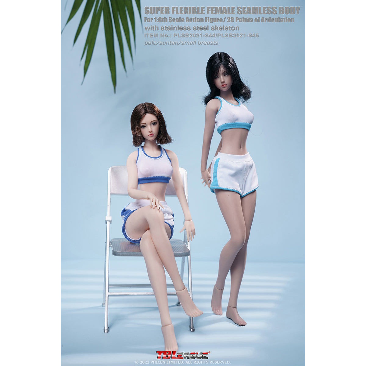 TBLeague Seamless Female Small Bust Anime Type S44 Pale-Skin Detachable Feet with Head Sculpt 1/6 Scale Action Figure Body
