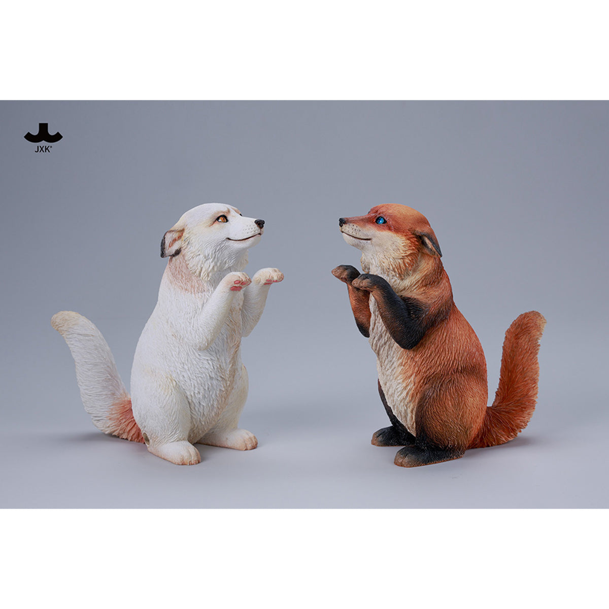JXK Fluffy Fox Static Expertly Hand-Painted Lifelike Animal Figurine
