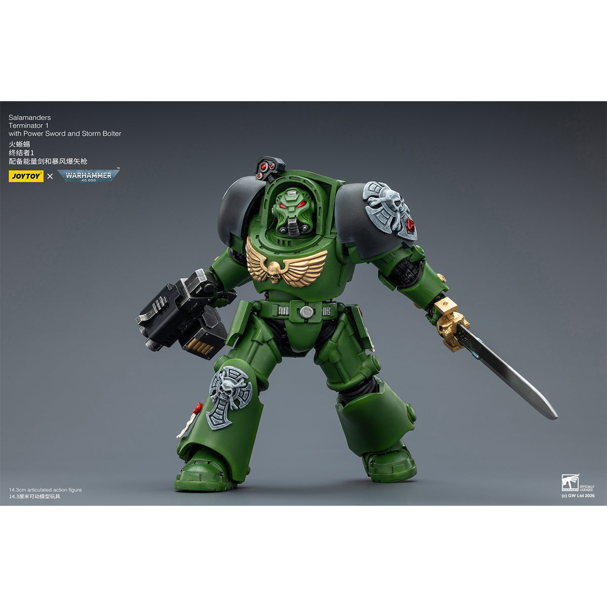 JOYTOY Warhammer 40,000 Salamanders Terminator with Power Fist and Assault Cannon & with Power Fist and Storm Bolter & with Power Sword and Storm Bolter Action Figure