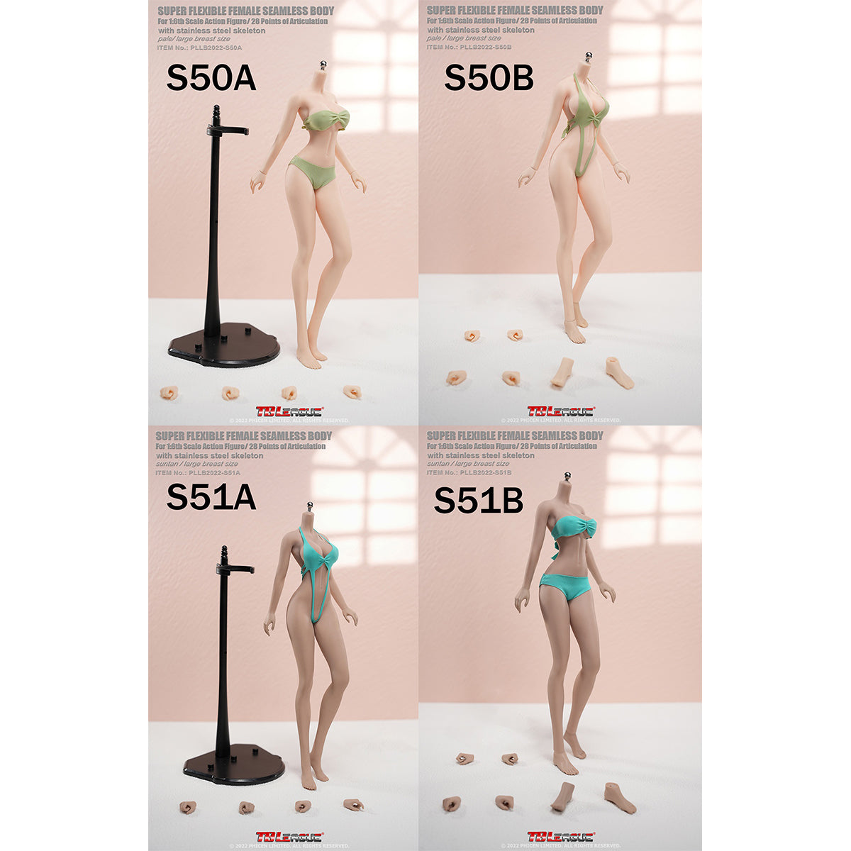 TBLeague Female Seamless Tall and Slender Type Large Bust 1/6 Scale Action Figure Body