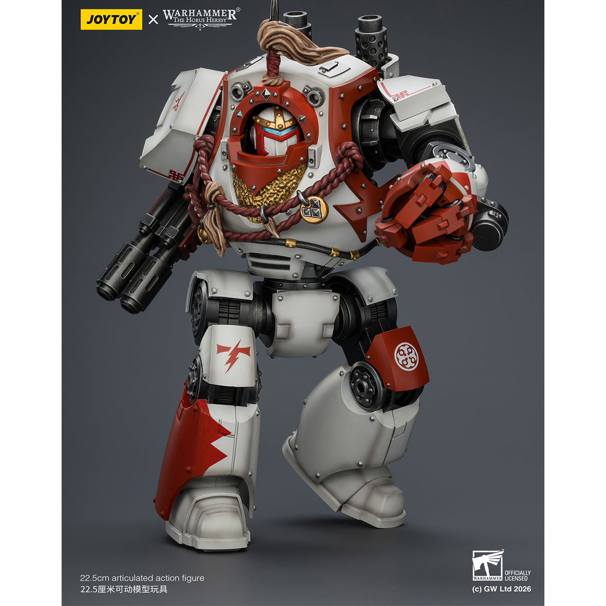 JOYTOY Warhammer 40,000 White Scars Contemptor Dreadnought & Hibou Khan Seeker of Atonement & Qin Xa - Master of the Keshig 1/18 Scale Action Figure