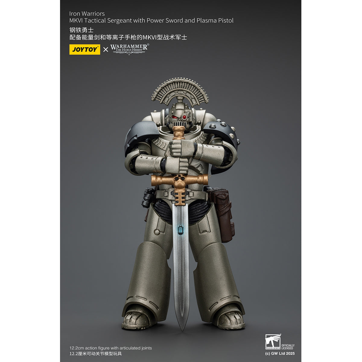 JOYTOY Warhammer The Horus Heresy, Iron Warriors Command Squad Chosen with Legion Standard/MKVI Tactical Sergeant with Power Sword and Plasma Pistol, Action Figures