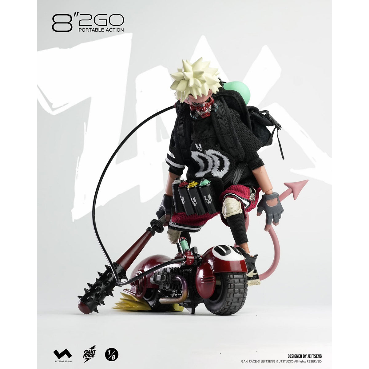 JTstudio 2GO GAKIRACE ZAIKI 8-inches Action Figure & Vehicle Model