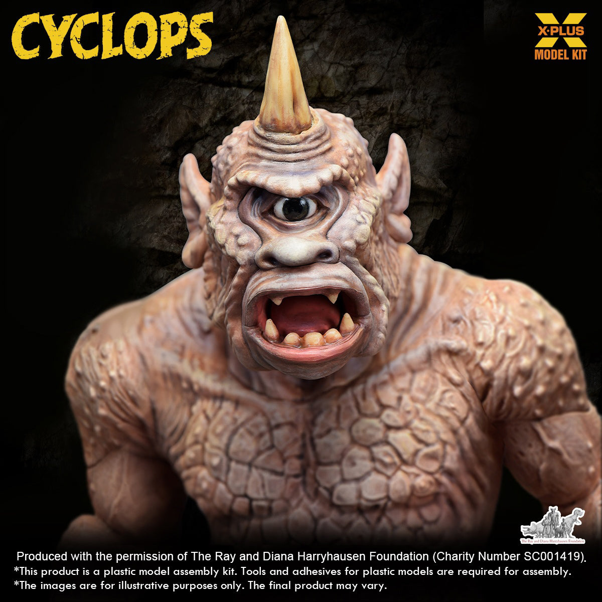 X-PLUS, Ray Harryhausen Series Cyclops Unpainted White Mold, Model Kits Assembly