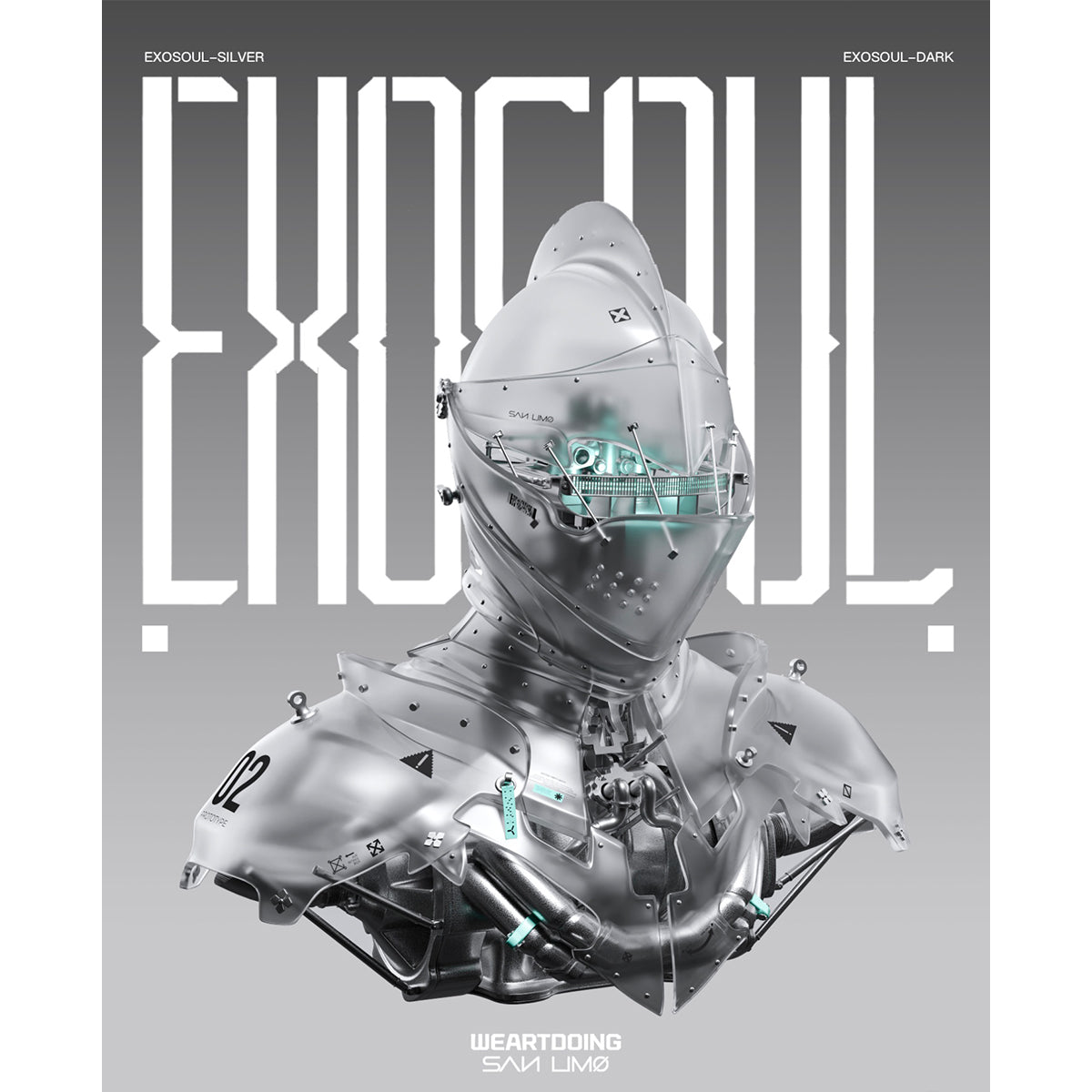 WeArtDoing, Cyber Knight Obsidian Dark/Star Silver/Gleam Void, Art Statue