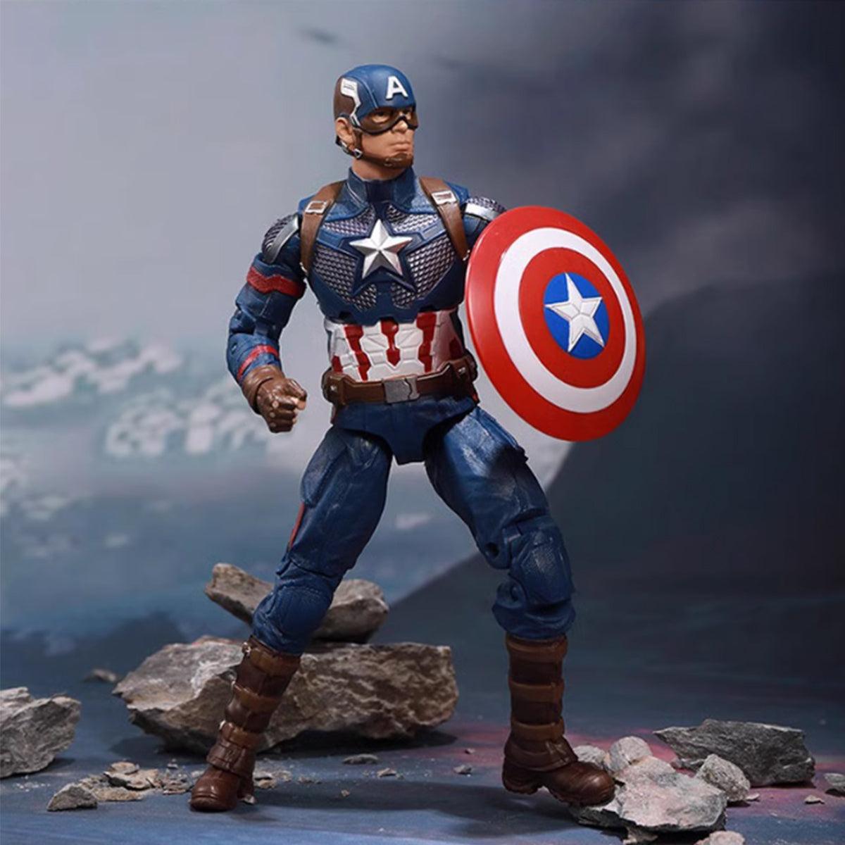 ZD Toys Full Set: 7-inch Articulated Classic Series with Stand New Version: Captain America, Movice Style, Miniature Action Figurine