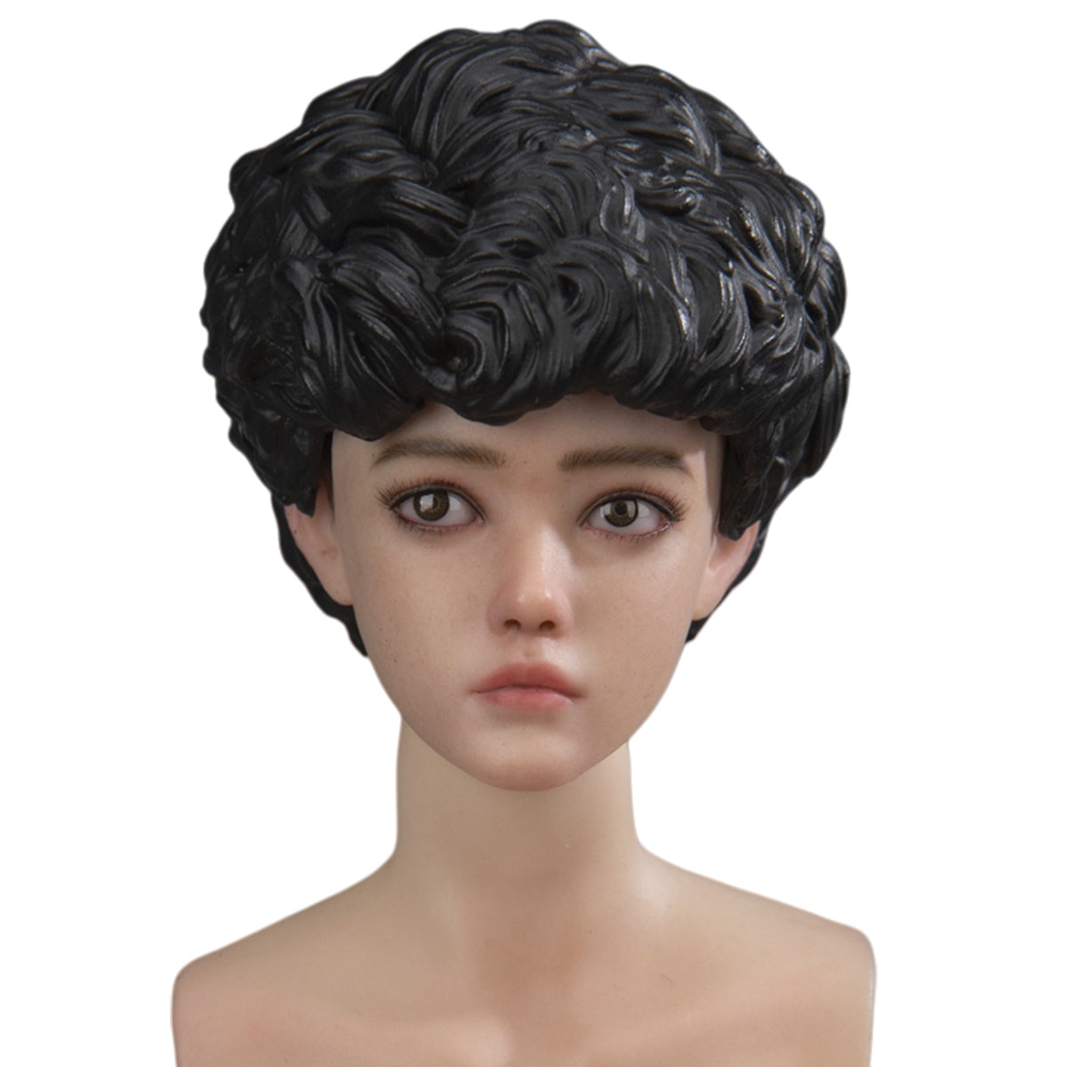 TVH007 Nini Cast Resin Female with Movable Eyes Head Sculpt Long Brown Hair Accessory 1/6 Scale Fit Action Figure