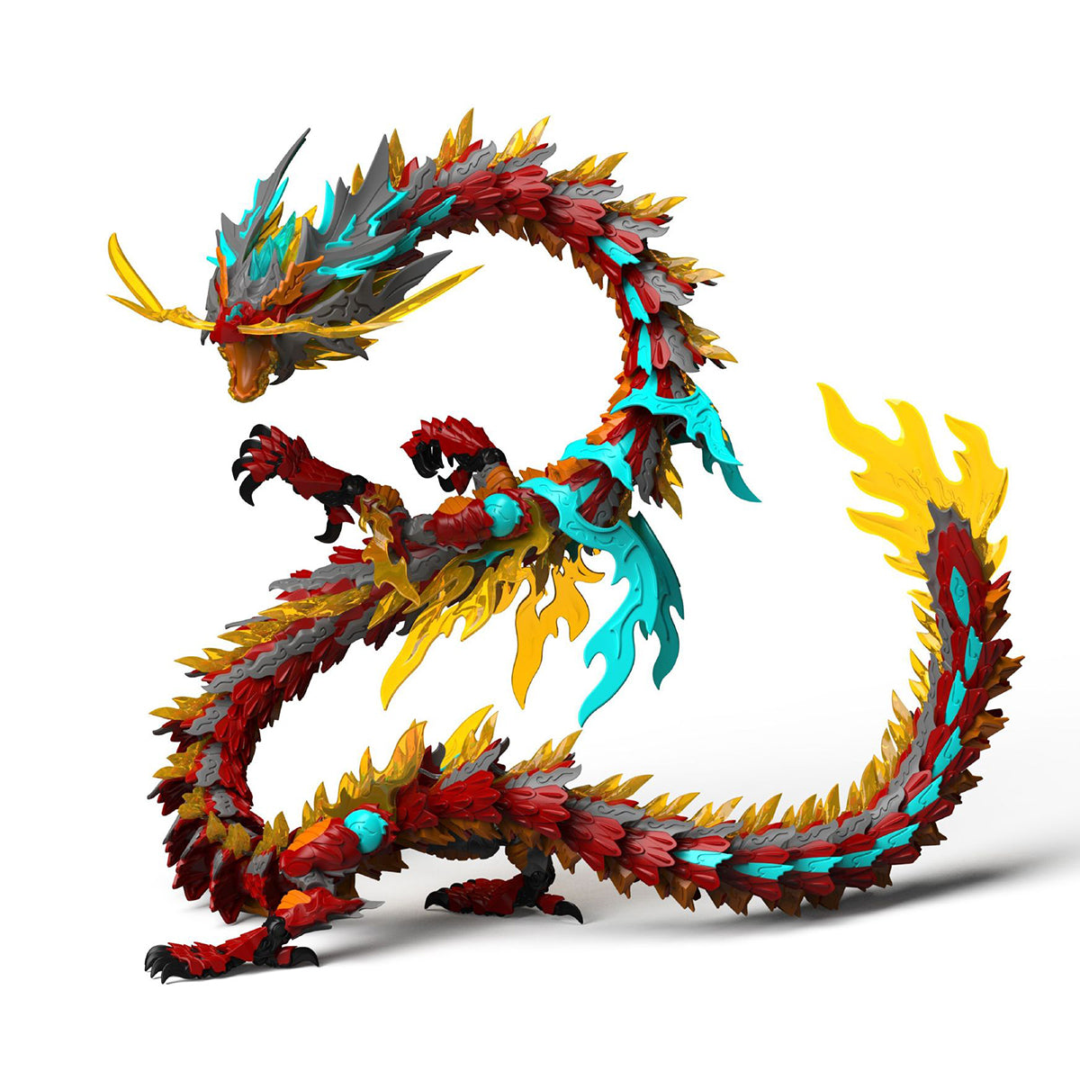 SHENX Tech ZL-0001 Red Dragon King Alloy Skeleton Model with Light Assembly Model Kit