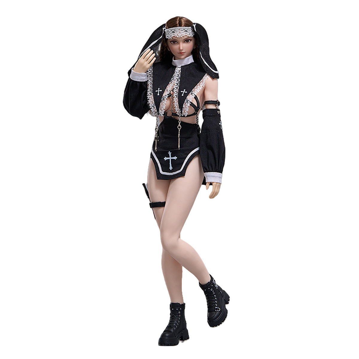 Cdtoys, Female Soldier Nun Cosplay Outfit, Doll Clothes Accessory for 12-inches Figure